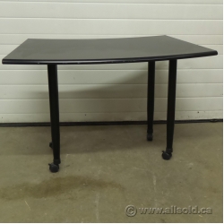 Black 50 in. Curved Rolling Training Table